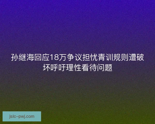 孙继海回应18万争议担忧青训规则遭破坏呼吁理性看待问题